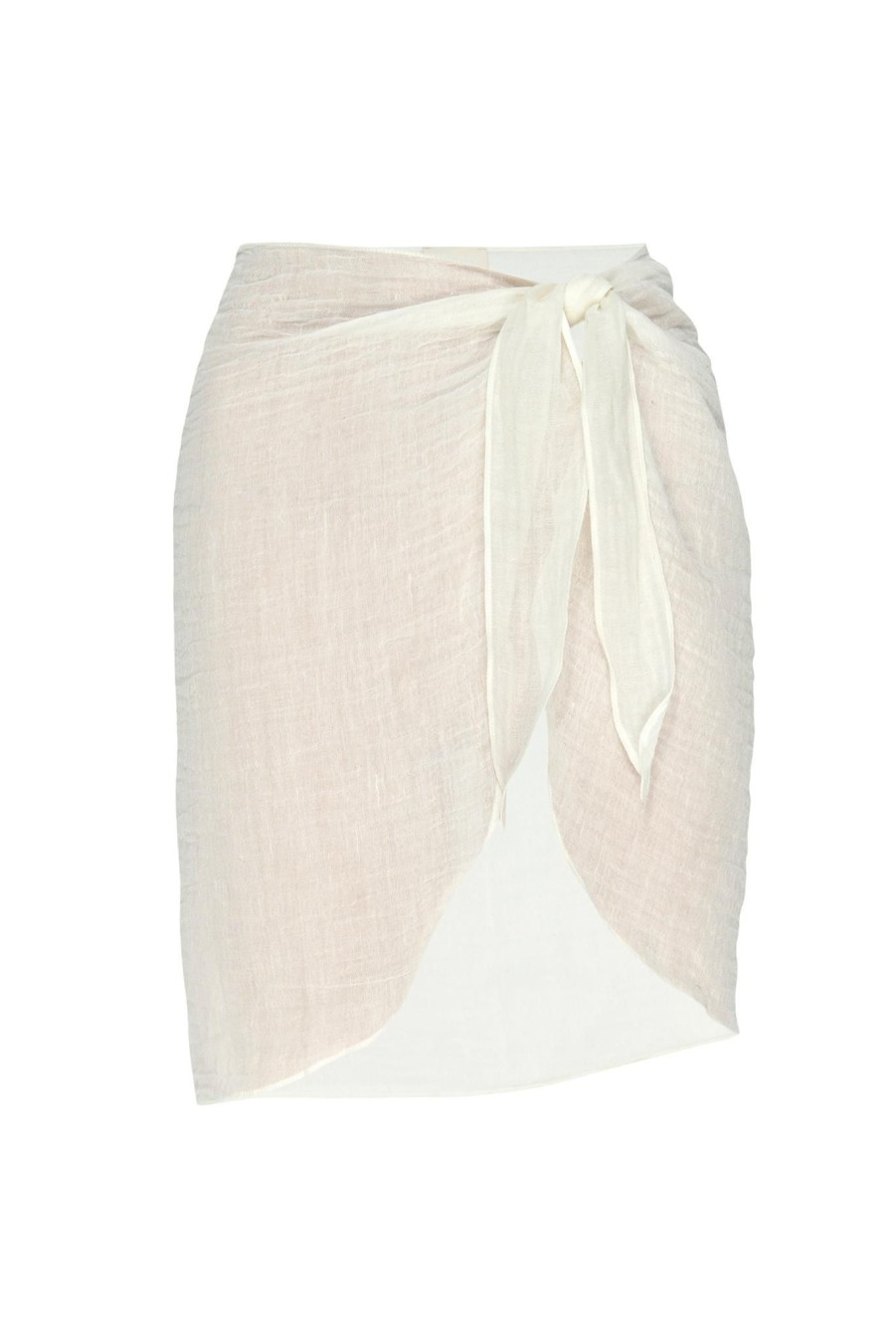 Women Monday Swimwear | South Beach Sarong-Ivory Crinkle