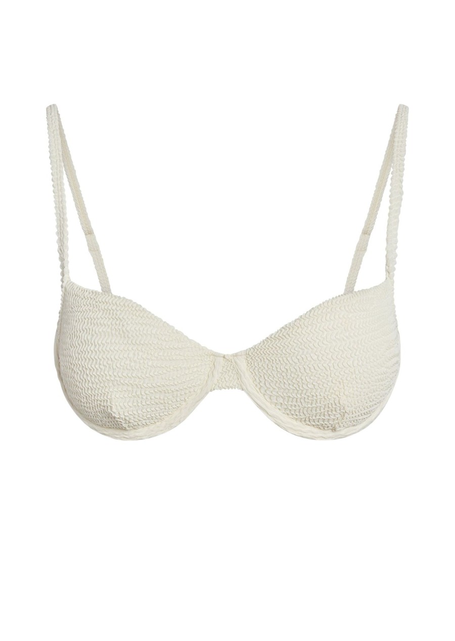 Women Monday Swimwear | Capri Top-Ivory Crinkle