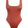 Women Monday Swimwear | Sardinia One Piece-Copper Wide Rib