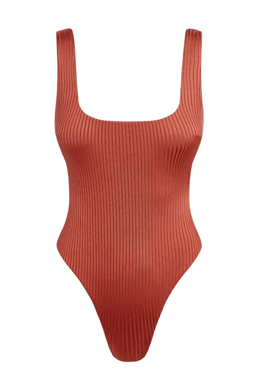 Women Monday Swimwear | Sardinia One Piece-Copper Wide Rib