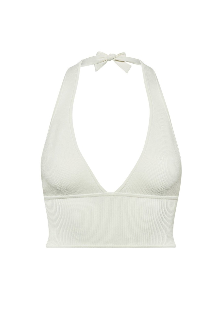 Women Monday Swimwear | Laurel Canyon Knitwear Top-White Rib