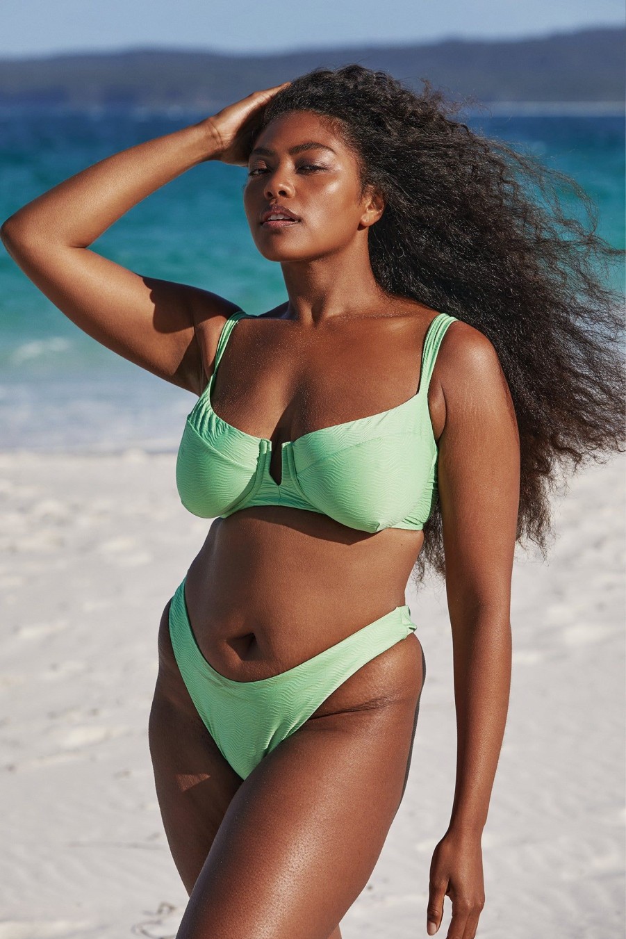 Women Monday Swimwear | Byron Bottom-Pistachio Wave