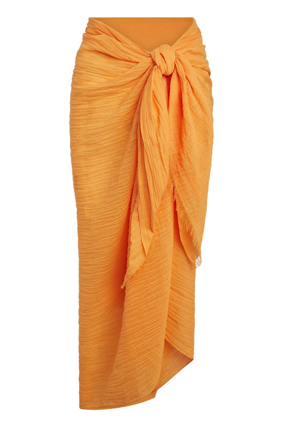 Women Monday Swimwear | St. Tropez Sarong-Clementine Crinkle Linen