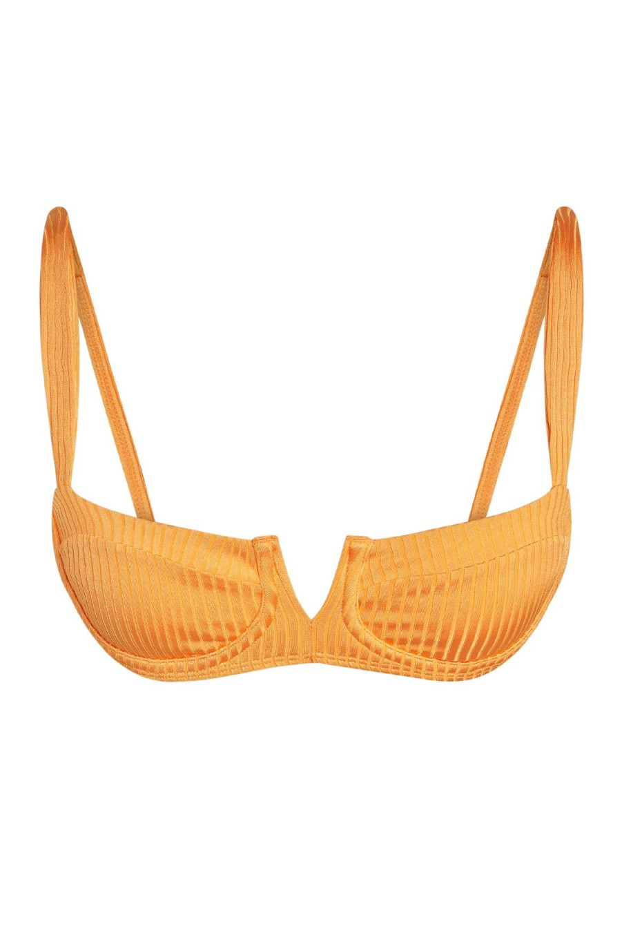 Women Monday Swimwear | Clovelly Top-Clementine Wide Rib