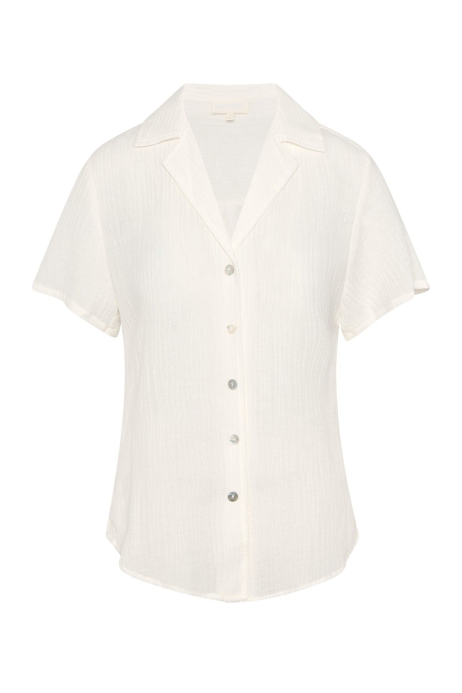 Women Monday Swimwear | Pacific Beach Shirt-Ivory Crinkle