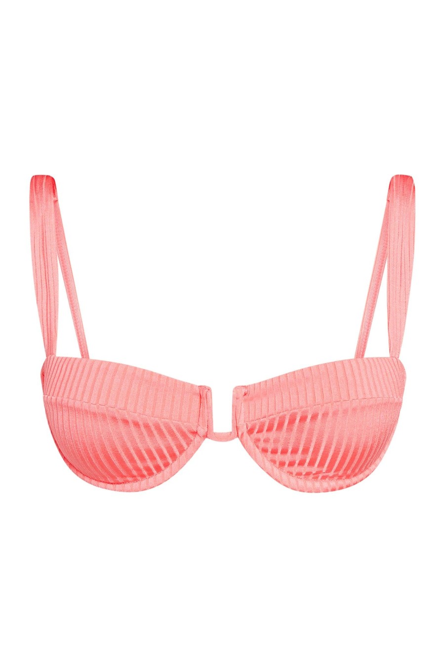 Women Monday Swimwear | Cala Roja Top-Guava Wide Rib