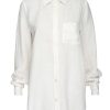 Women Monday Swimwear | Monaco Linen Shirt-White