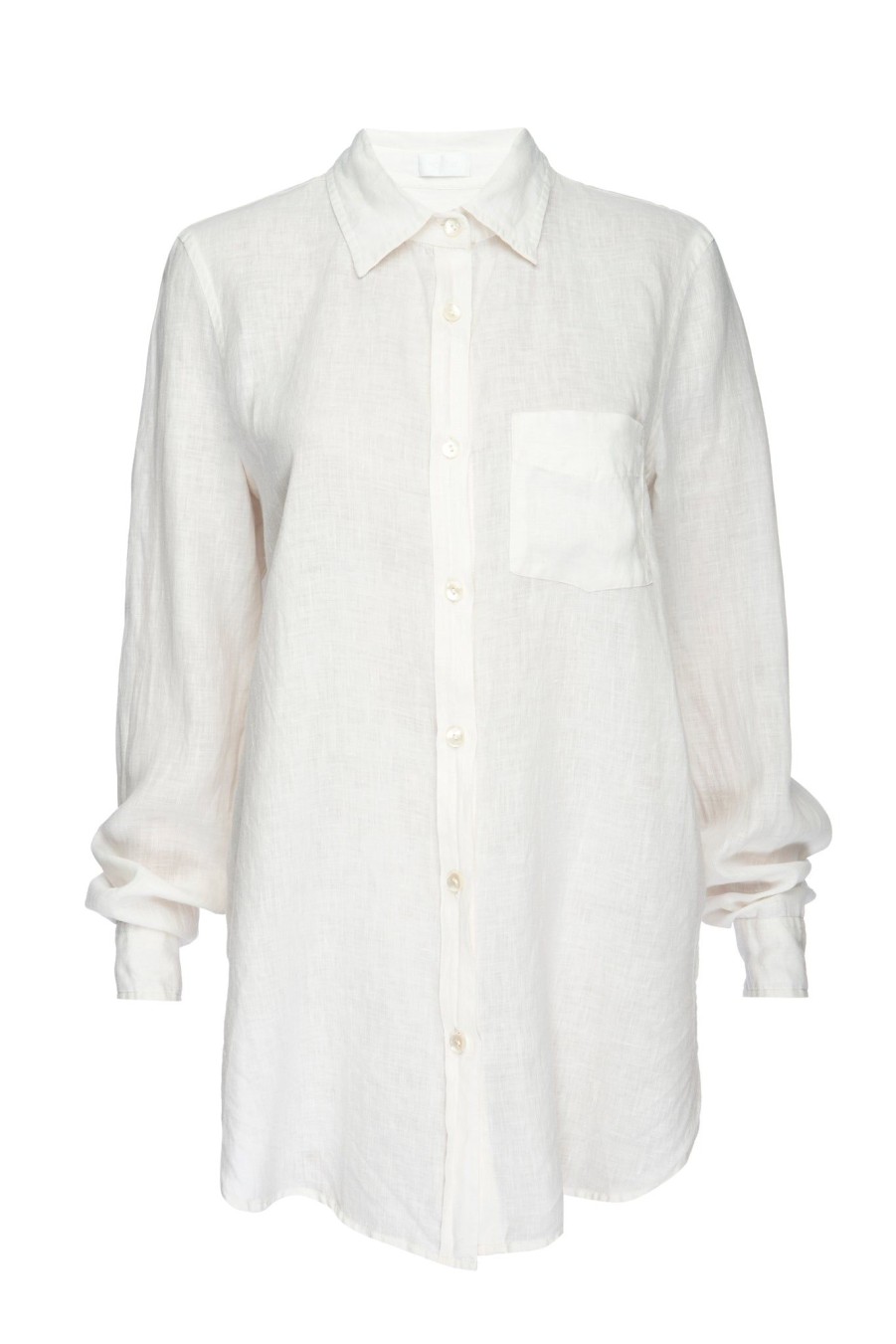 Women Monday Swimwear | Monaco Linen Shirt-White