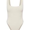 Women Monday Swimwear | Sardinia Bodysuit-Ivory Rib