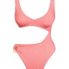 Women Monday Swimwear | St. Barth'S One Piece-Guava Wide Rib