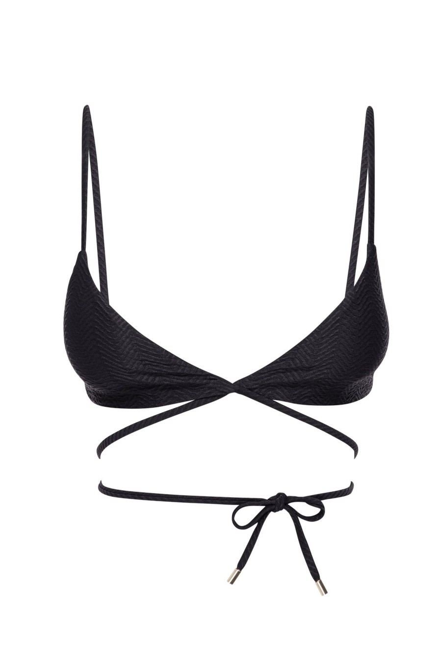 Women Monday Swimwear | St. Martin Top-Black Chevron