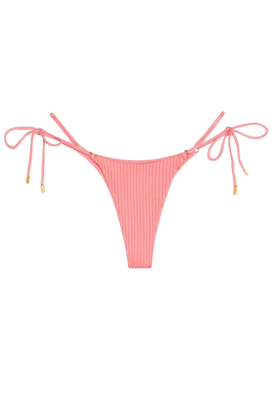 Women Monday Swimwear | Hanalei Bottom-Guava Wide Rib