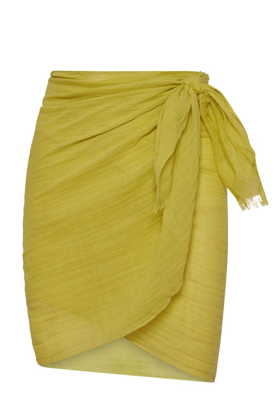 Women Monday Swimwear | Mykonos Sarong-Lemongrass Crinkle