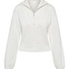 Women Monday Swimwear | Lisbon Quarter Zip Sweater-White