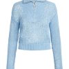 Women Monday Swimwear | Lisbon Quarter Zip Sweater-Sea Mist Petit Crochet