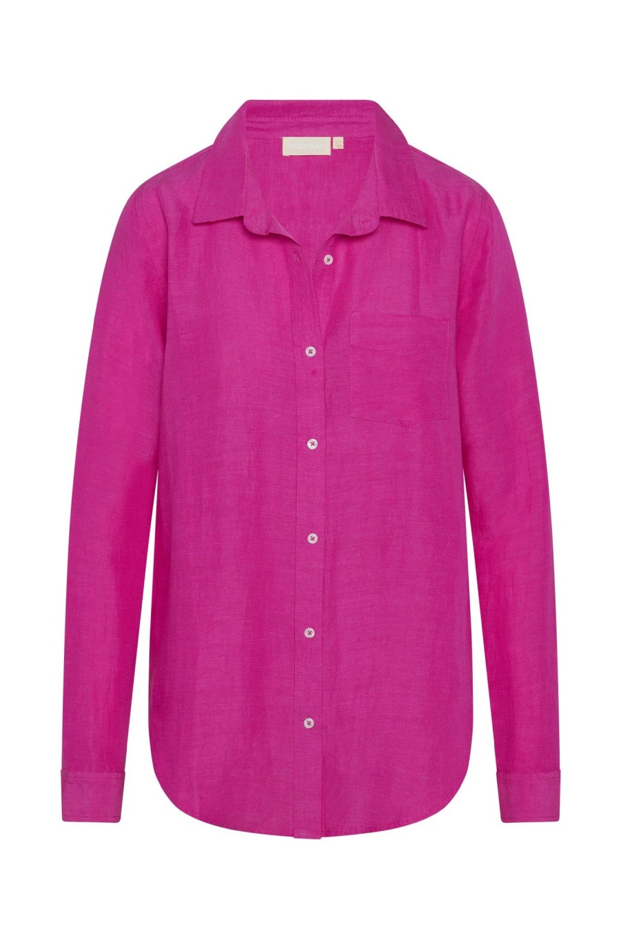 Women Monday Swimwear | Monaco Linen Shirt-Fuchsia Berry