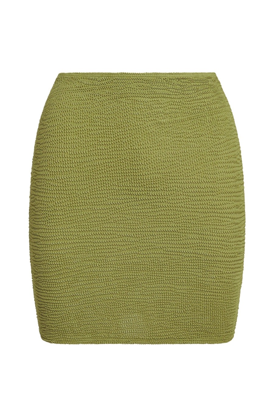 Women Monday Swimwear | Cayman Skirt-Vivid Moss Crinkle