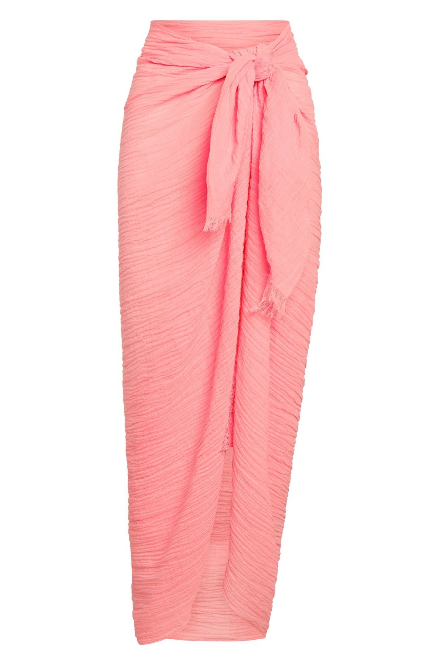 Women Monday Swimwear | St. Tropez Sarong-Guava Crinkle Linen