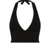 Women Monday Swimwear | Laurel Canyon Knitwear Top-Black Rib