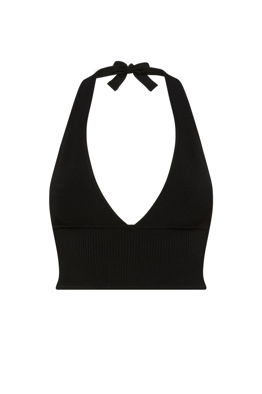 Women Monday Swimwear | Laurel Canyon Knitwear Top-Black Rib