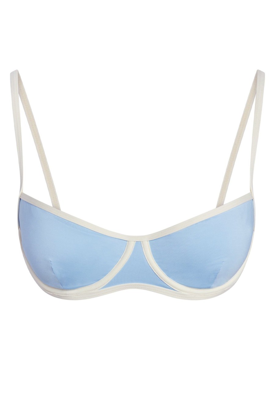 Women Monday Swimwear | Somerset Top-Ivory/Sea Mist